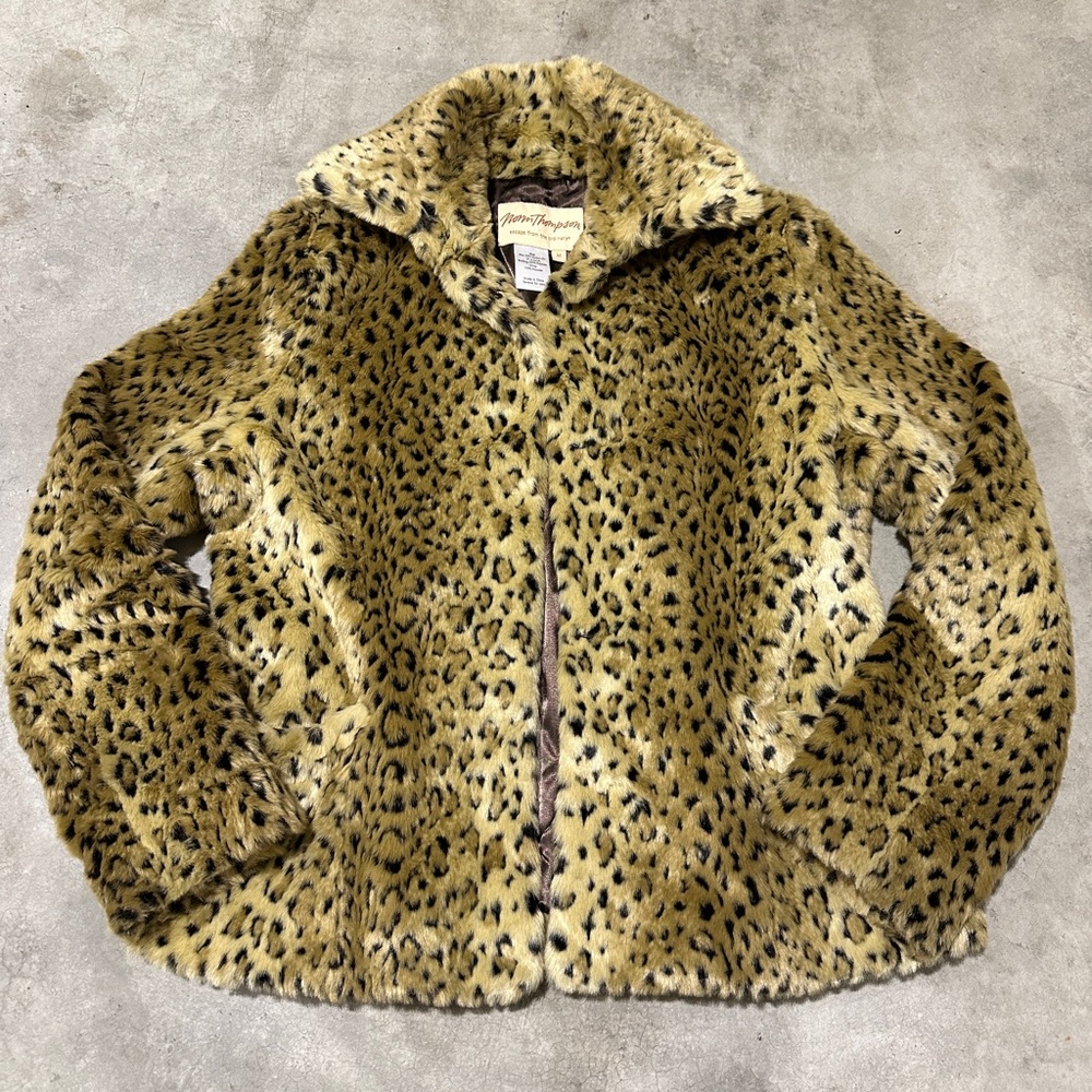 Norm Thompson Animal Print Faux Fur Coat
